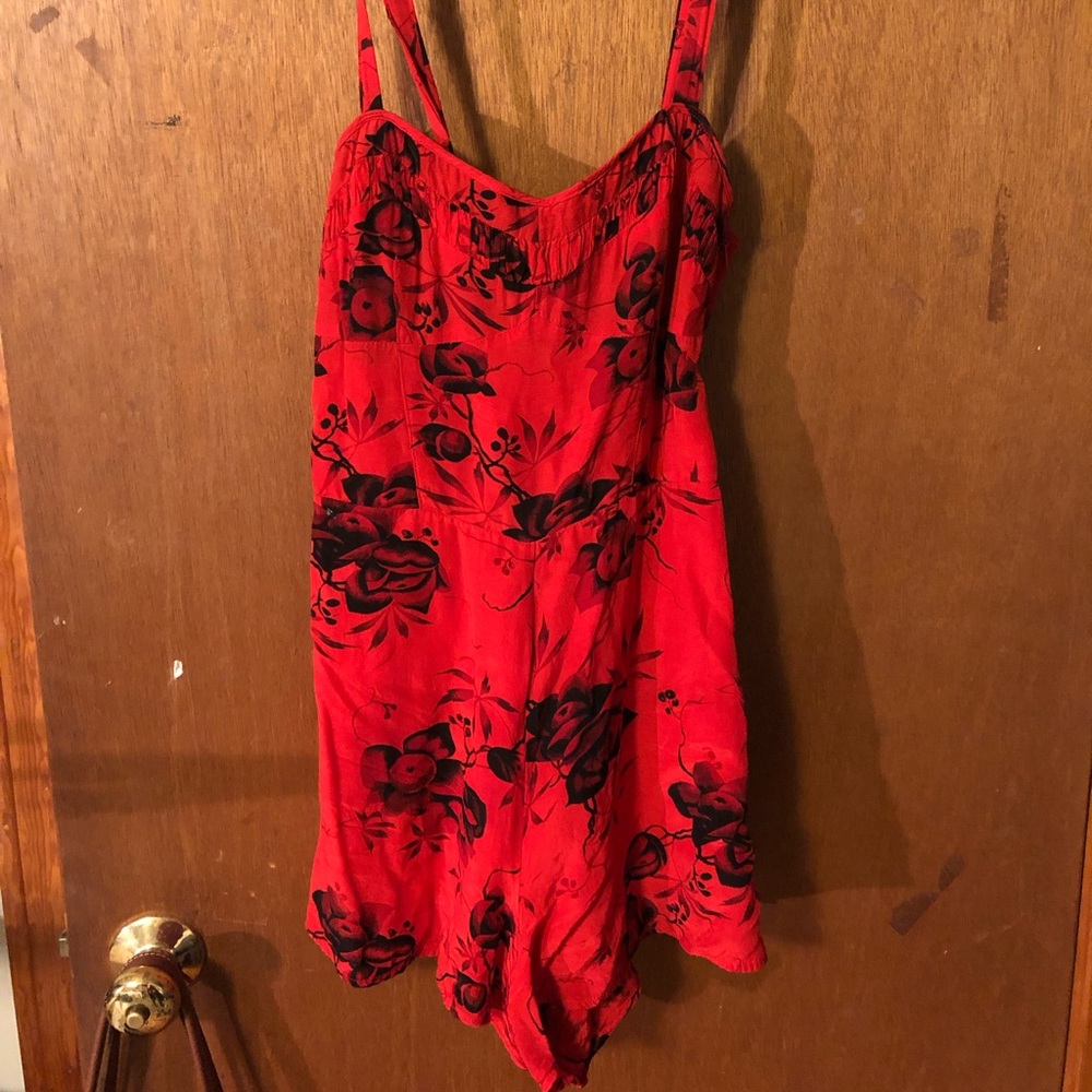 Red Free People Romper